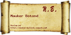 Mauker Botond névjegykártya